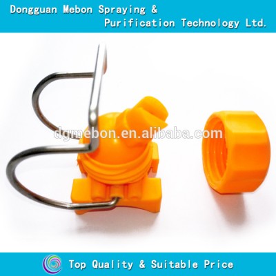 Pipe clamp nozzle with flat fan spray tip,clamp plastic nozzles with adjustable ball